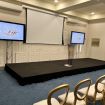 Stage hire is perfect to increase the height of presenters to allow easier for viewing for audience